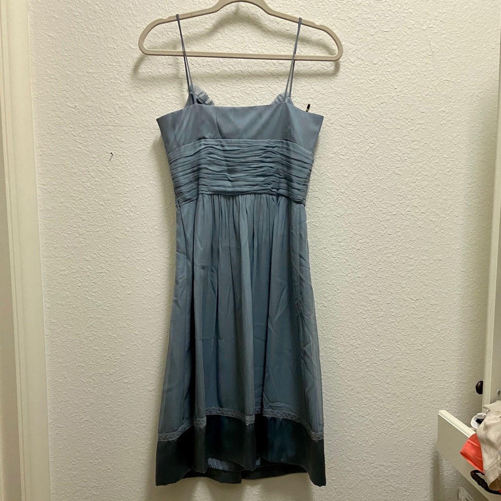 🆕 Spaghetti Strap Dress w/ Banded Waist - Two Tones of Teal - Picture 3 of 7